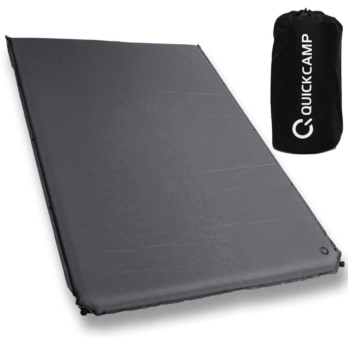 クイックキャンプマット 8cm 厚手 ダブルサイズ カーキーカラー　2個セット QUICKCAMP [180日保証] 車中泊マット 8cm ダブル 2人 3人 グレー